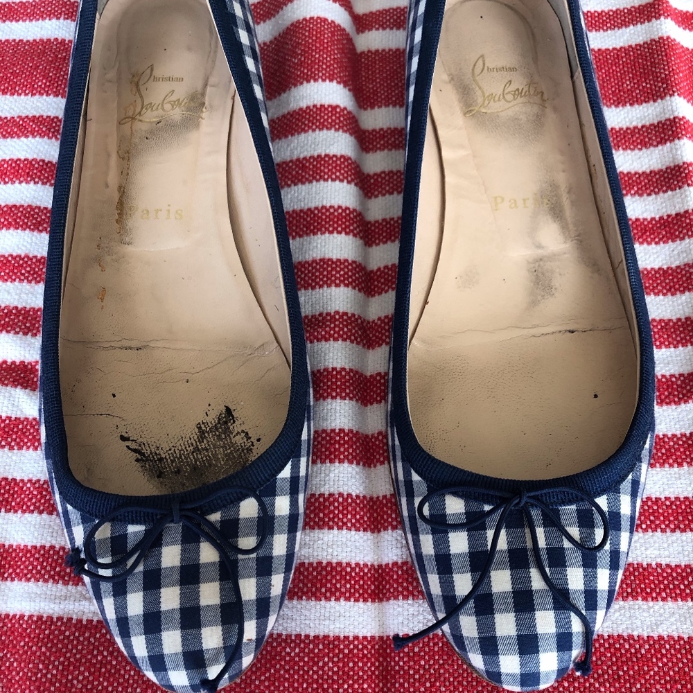 Christian Louboutin Sonietta Gingham Flats 39.5